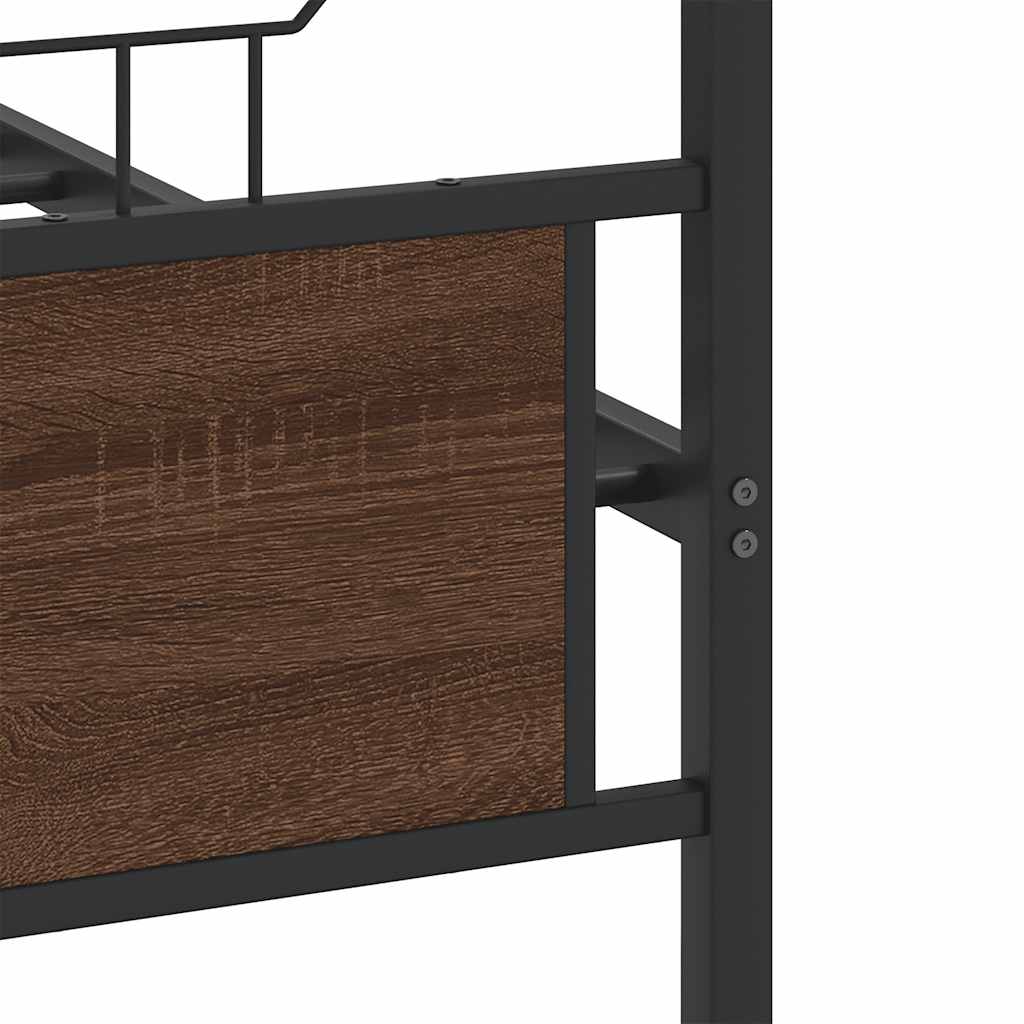 Bedframe zonder matras bewerkt hout bruin eikenkleur 150x200 cm is nu te koop bij PeponiXL, paradijselijk wonen!