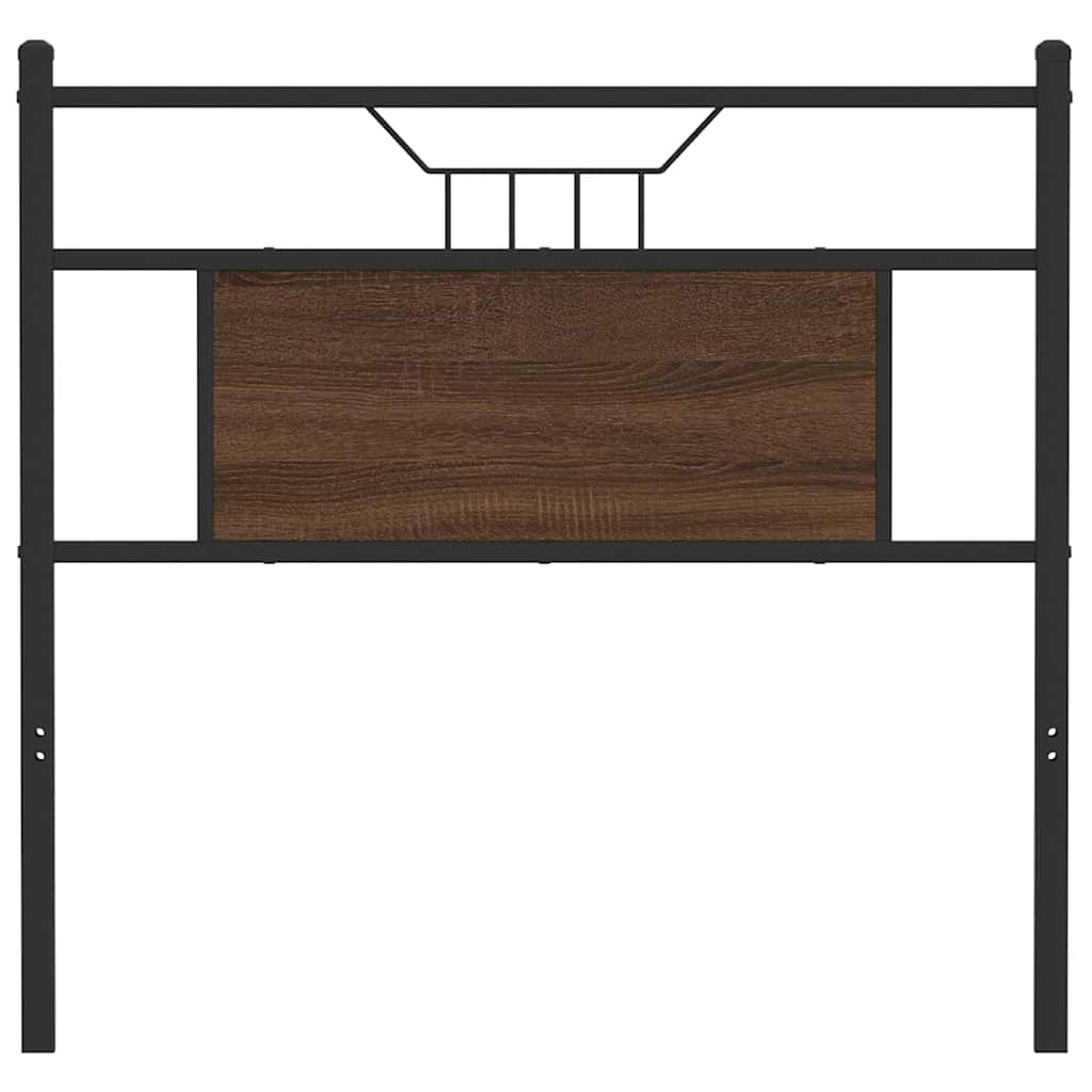 Vervangend hoofdbord 75 cm bewerkt hout en staal bruin eikenkleurig is nu te koop bij PeponiXL, paradijselijk wonen!