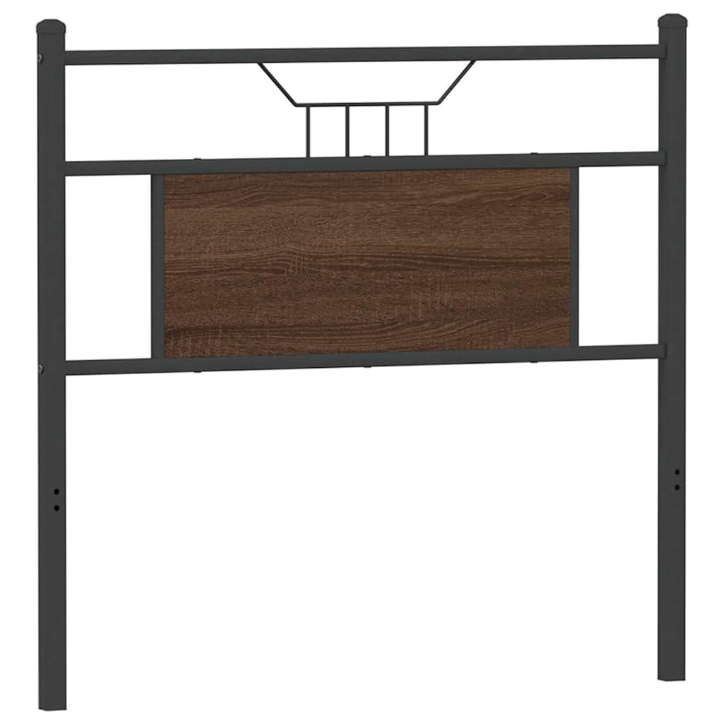 Vervangend hoofdbord 75 cm bewerkt hout en staal bruin eikenkleurig is nu te koop bij PeponiXL, paradijselijk wonen!