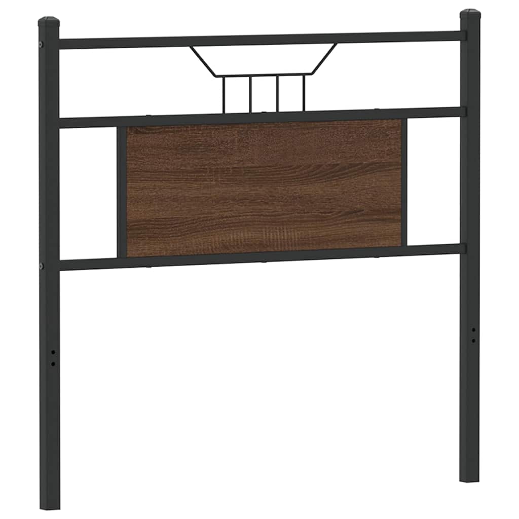 Vervangend hoofdbord 80 cm bewerkt hout en staal bruin eikenkleurig is nu te koop bij PeponiXL, paradijselijk wonen!