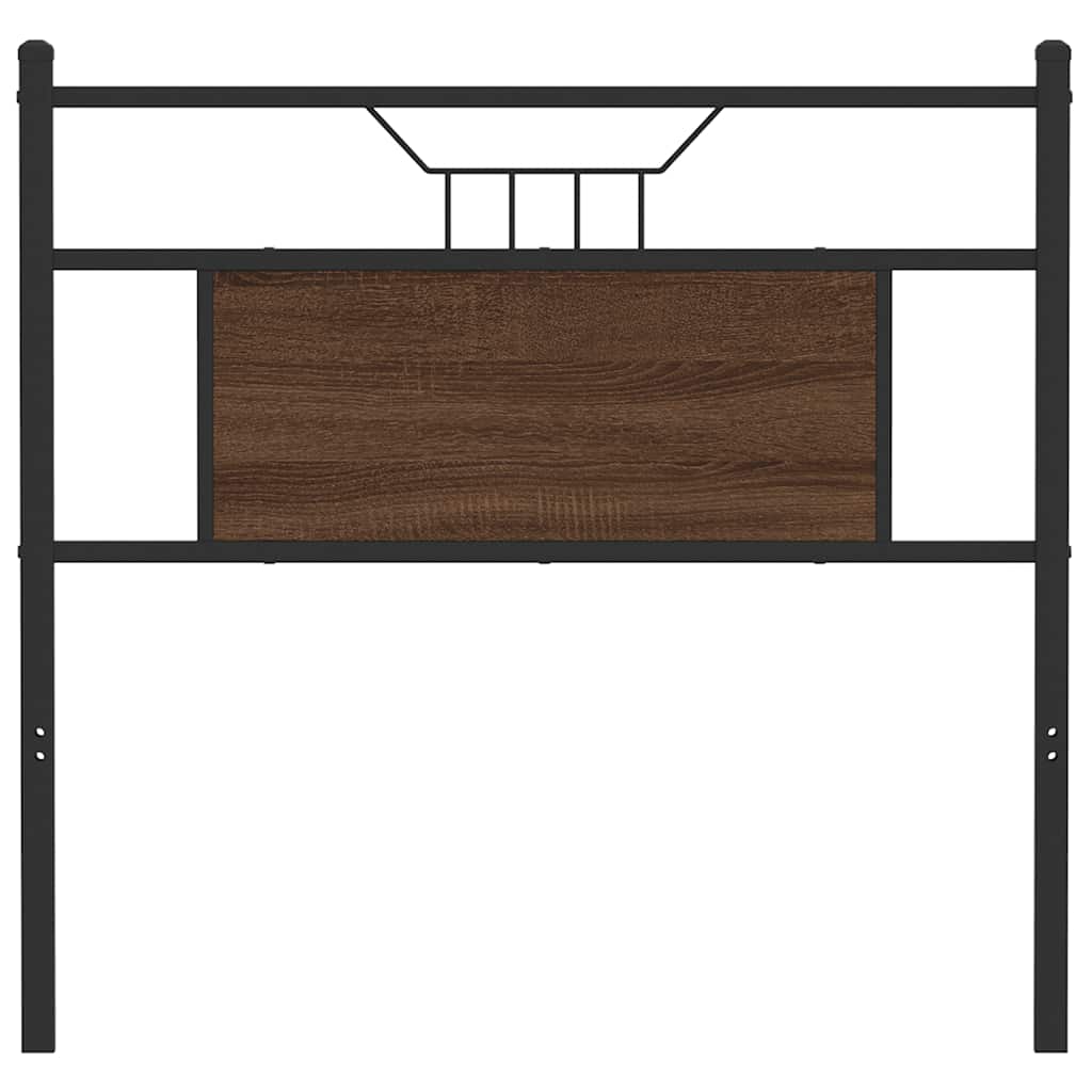 Vervangend hoofdbord 80 cm bewerkt hout en staal bruin eikenkleurig is nu te koop bij PeponiXL, paradijselijk wonen!