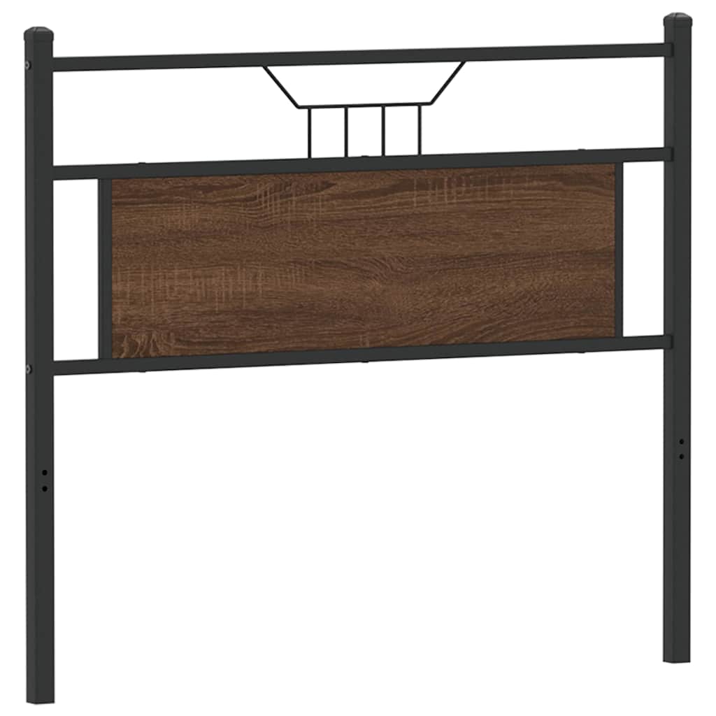 Vervangend hoofdbord 100 cm bewerkt hout en staal bruin eikenkleurig is nu te koop bij PeponiXL, paradijselijk wonen!