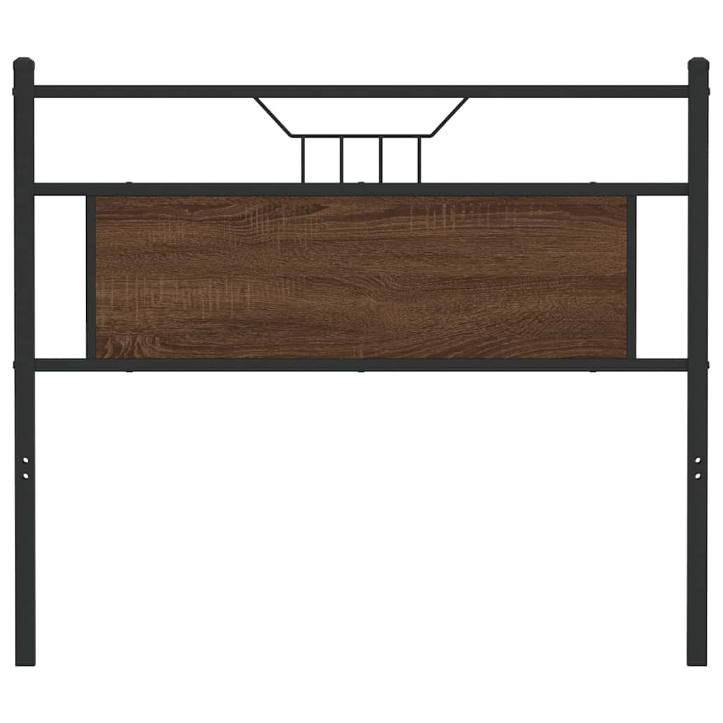 Vervangend hoofdbord 100 cm bewerkt hout en staal bruin eikenkleurig is nu te koop bij PeponiXL, paradijselijk wonen!