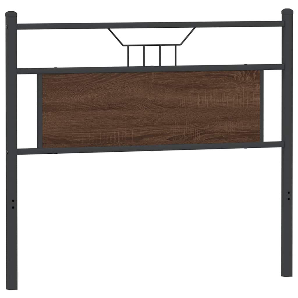 Vervangend hoofdbord 100 cm bewerkt hout en staal bruin eikenkleurig is nu te koop bij PeponiXL, paradijselijk wonen!