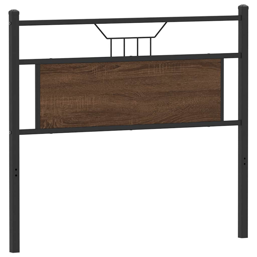 Vervangend hoofdbord 107 cm bewerkt hout en staal bruin eikenkleurig is nu te koop bij PeponiXL, paradijselijk wonen!