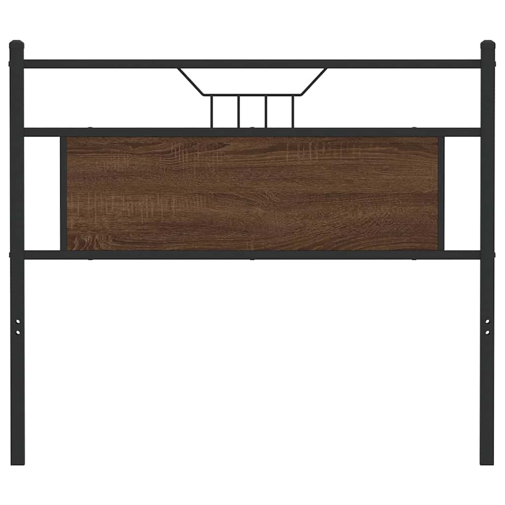 Vervangend hoofdbord 107 cm bewerkt hout en staal bruin eikenkleurig is nu te koop bij PeponiXL, paradijselijk wonen!
