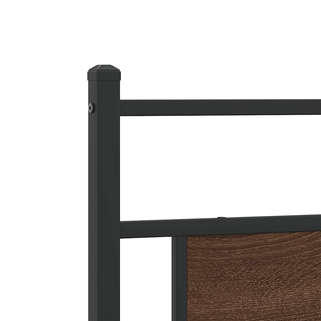 Vervangend hoofdbord 193 cm bewerkt hout en staal bruin eikenkleurig is nu te koop bij PeponiXL, paradijselijk wonen!