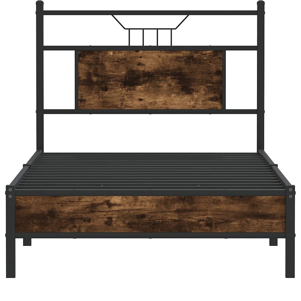 Bedframe zonder matras hout gerookt eikenkleurig 75x190 cm is nu te koop bij PeponiXL, paradijselijk wonen!