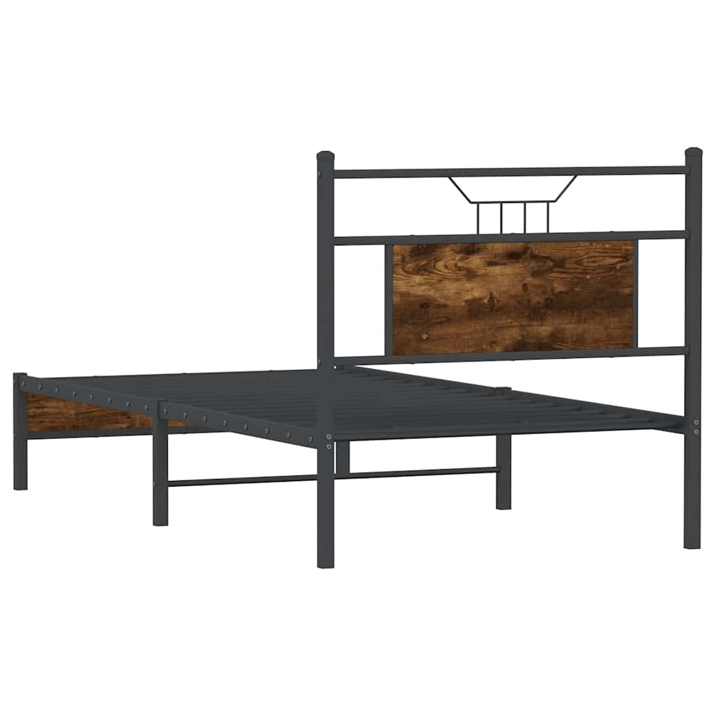 Bedframe zonder matras hout gerookt eikenkleurig 75x190 cm is nu te koop bij PeponiXL, paradijselijk wonen!