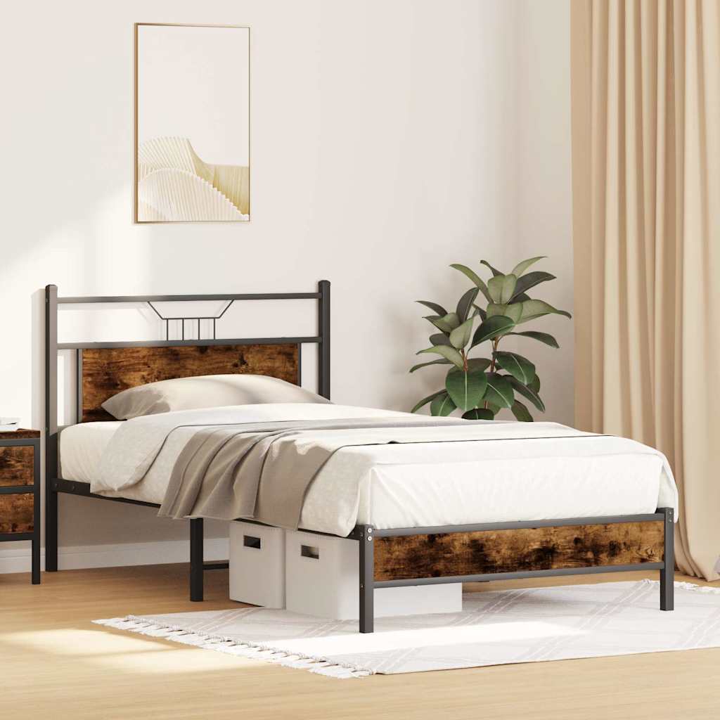 Bedframe zonder matras 107x203 cm spaanplaat gerookt is nu te koop bij PeponiXL, paradijselijk wonen!