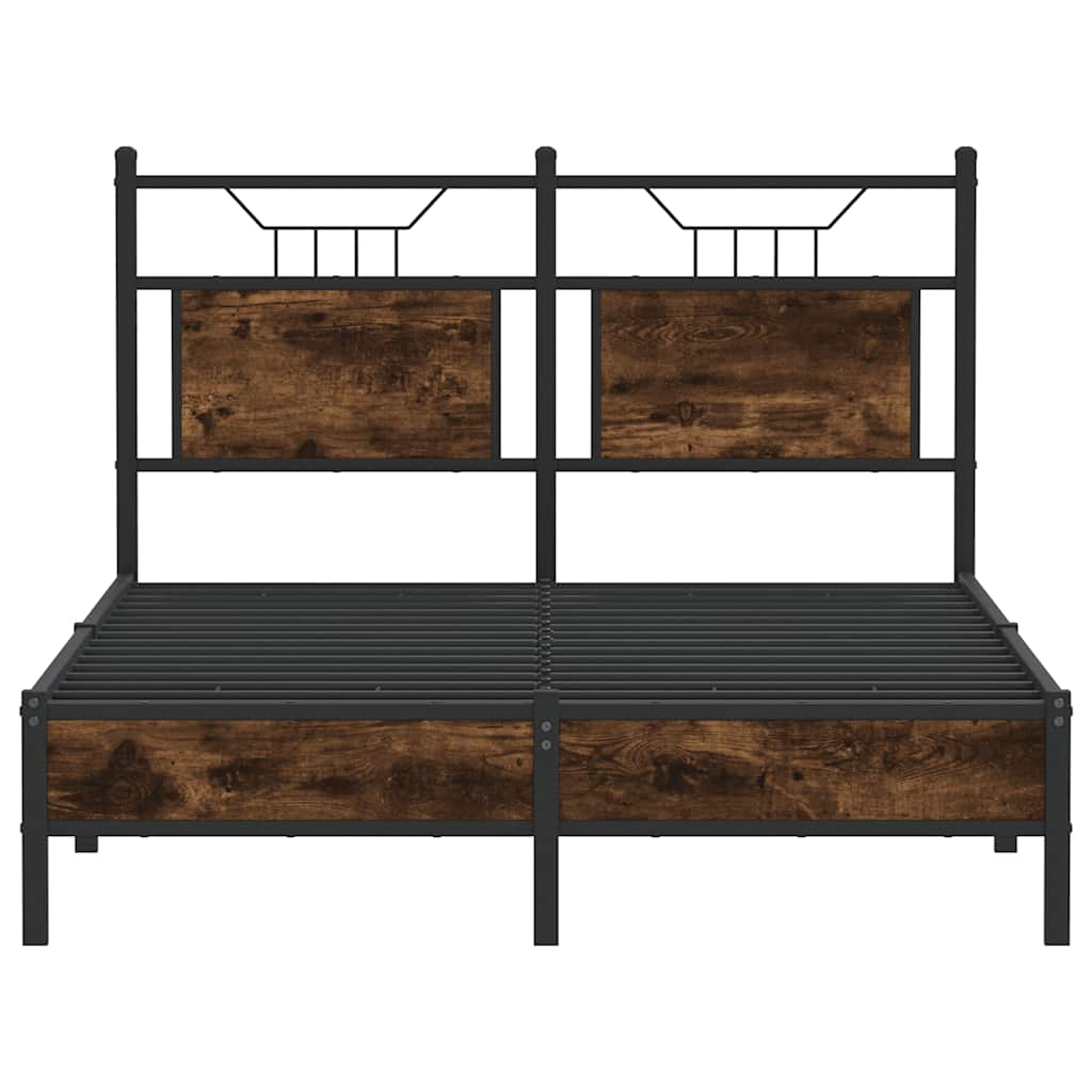 Bedframe zonder matras hout gerookt eikenkleurig 120x190 cm is nu te koop bij PeponiXL, paradijselijk wonen!