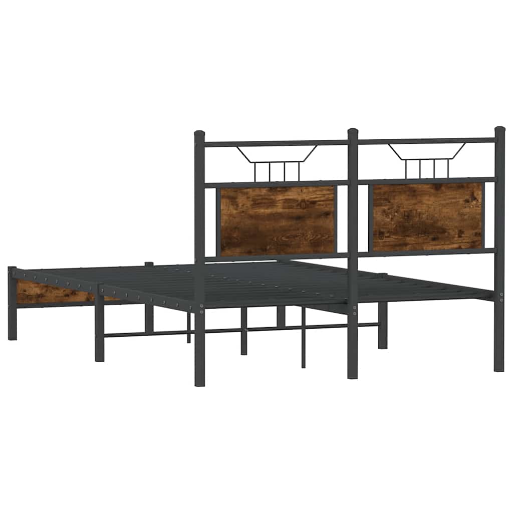 Bedframe zonder matras hout gerookt eikenkleurig 120x190 cm is nu te koop bij PeponiXL, paradijselijk wonen!