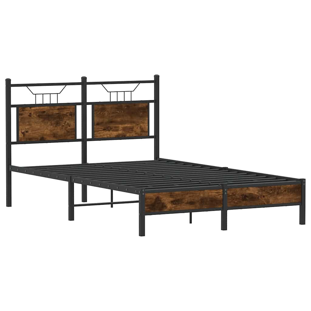Bedframe zonder matras hout gerookt eikenkleurig 120x200 cm is nu te koop bij PeponiXL, paradijselijk wonen!