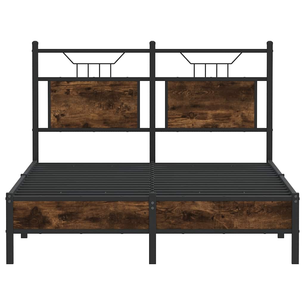 Bedframe zonder matras hout gerookt eikenkleurig 120x200 cm is nu te koop bij PeponiXL, paradijselijk wonen!