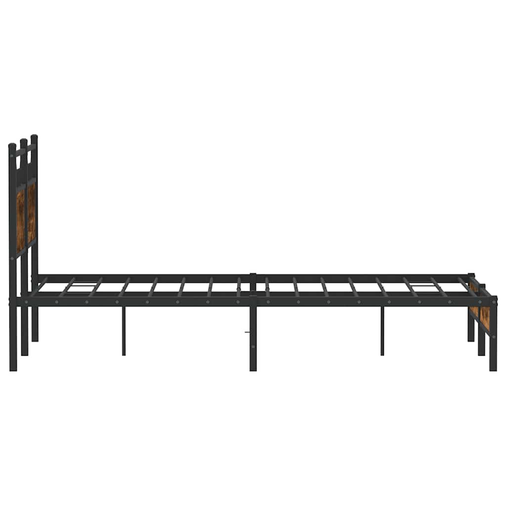 Bedframe zonder matras hout gerookt eikenkleurig 120x200 cm is nu te koop bij PeponiXL, paradijselijk wonen!