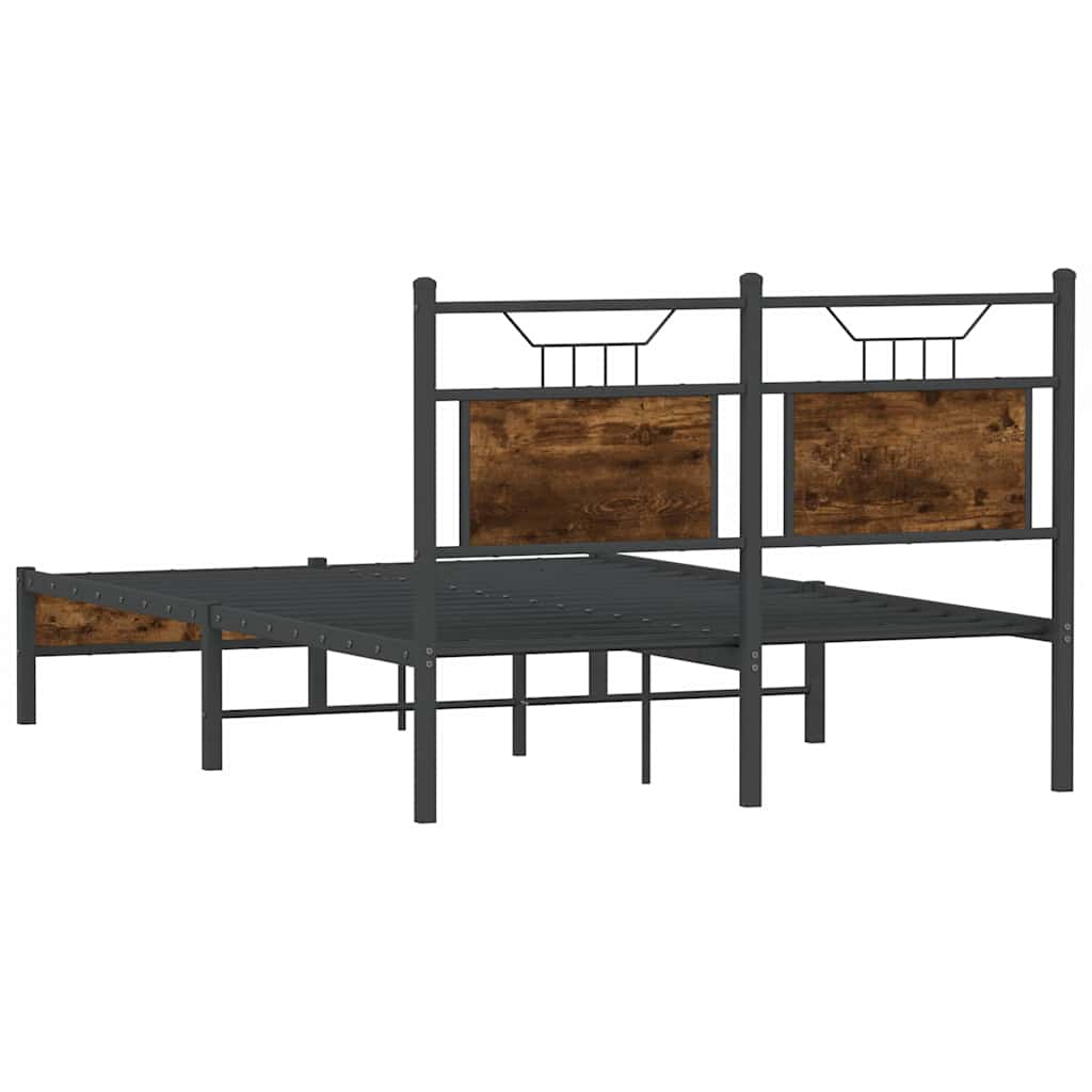 Bedframe zonder matras hout gerookt eikenkleurig 120x200 cm is nu te koop bij PeponiXL, paradijselijk wonen!