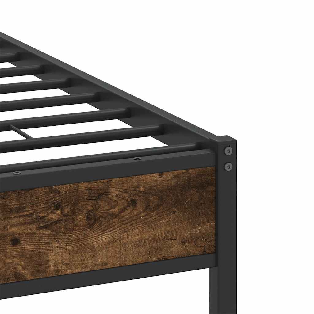 Bedframe zonder matras hout gerookt eikenkleurig 120x200 cm is nu te koop bij PeponiXL, paradijselijk wonen!