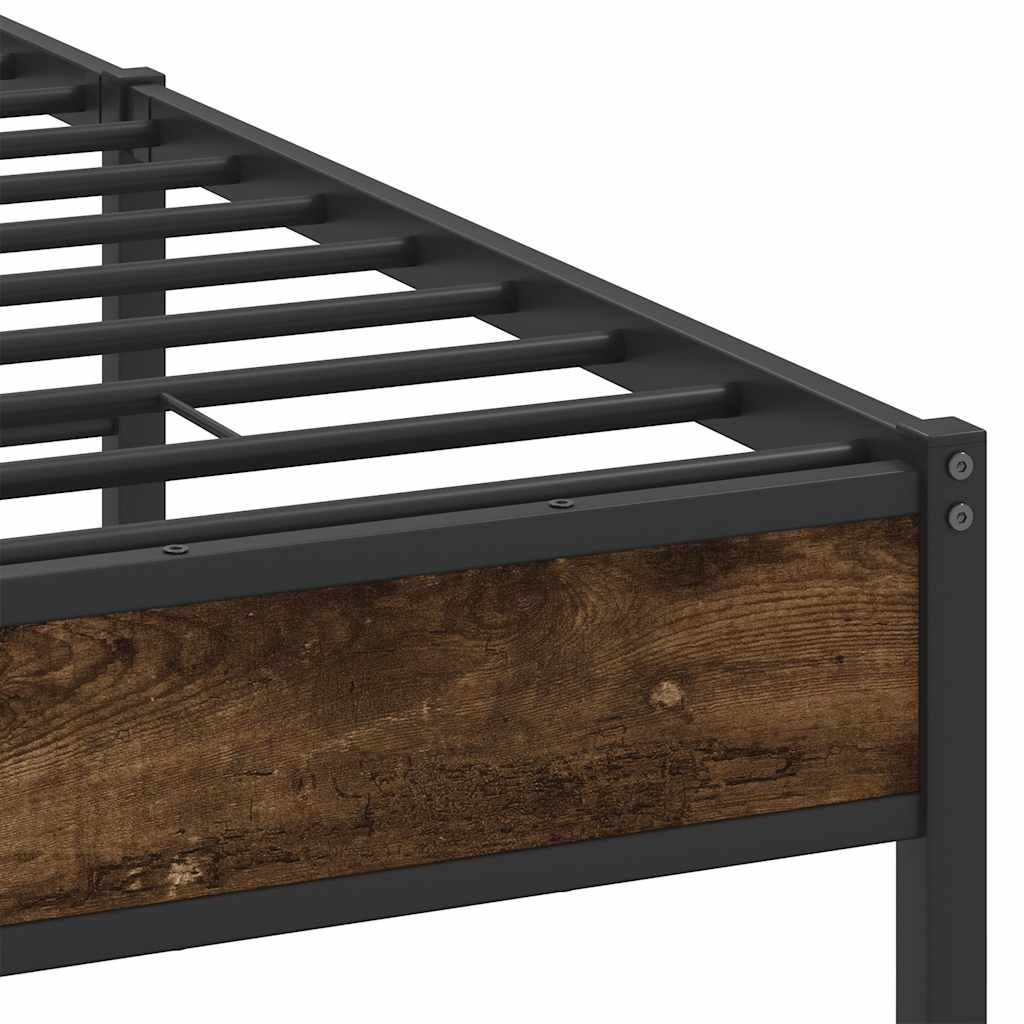 Bedframe zonder matras hout gerookt eikenkleurig 140x190 cm is nu te koop bij PeponiXL, paradijselijk wonen!