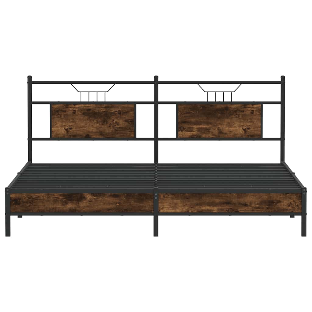Bedframe zonder matras hout gerookt eikenkleurig 160x200 cm is nu te koop bij PeponiXL, paradijselijk wonen!