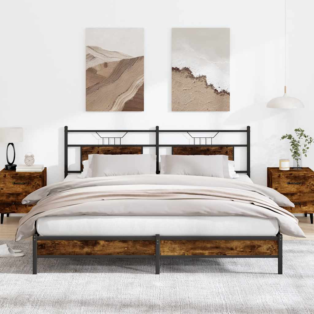 Bedframe zonder matras hout gerookt eikenkleurig 160x200 cm is nu te koop bij PeponiXL, paradijselijk wonen!