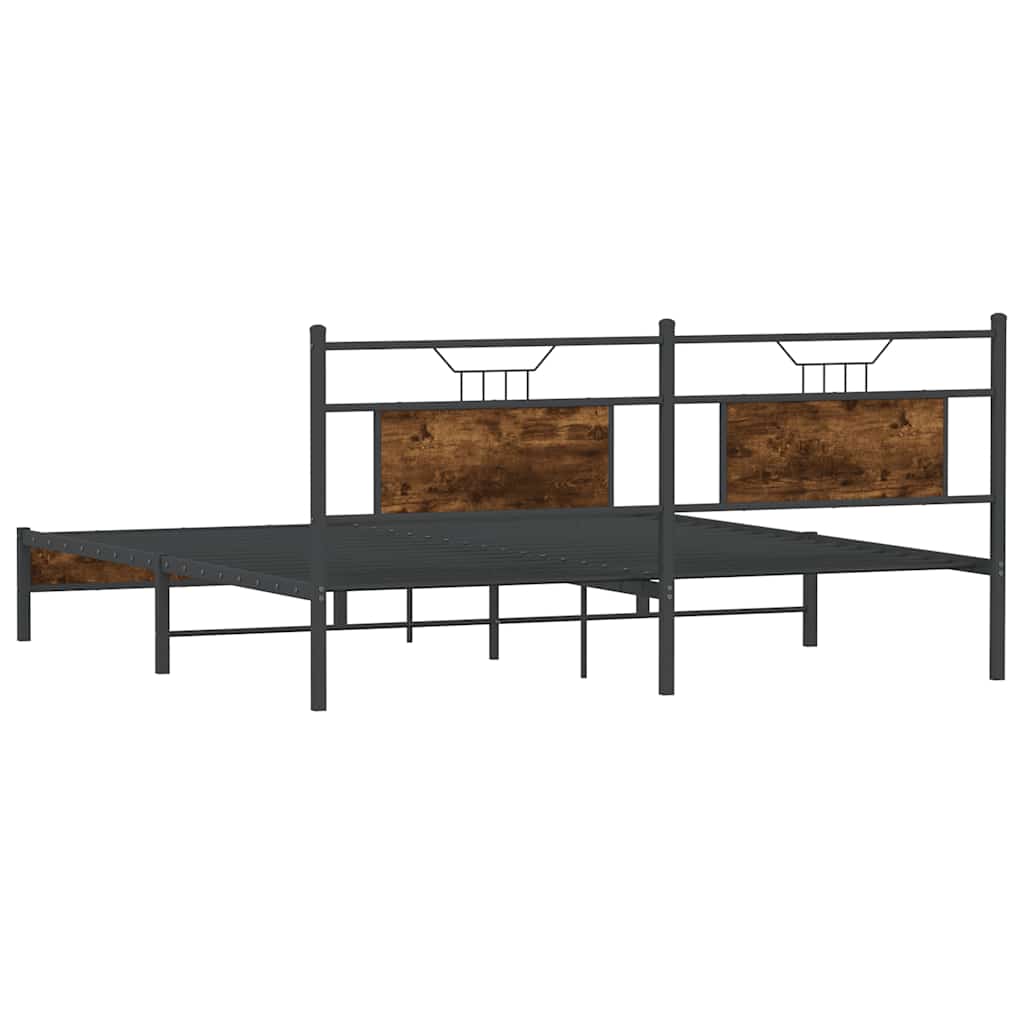Bedframe zonder matras 183x203 cm spaanplaat gerookt eiken is nu te koop bij PeponiXL, paradijselijk wonen!
