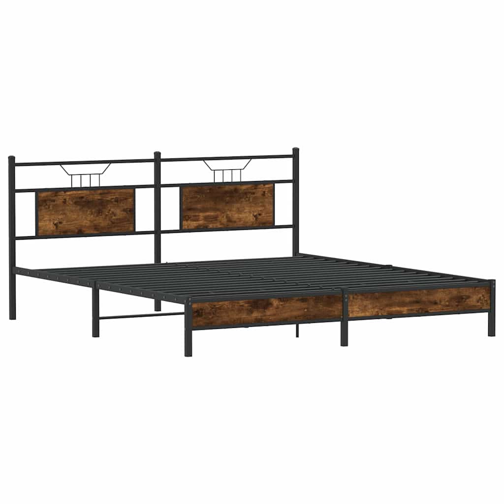 Bedframe zonder matras 183x213 cm spaanplaat gerookt eiken is nu te koop bij PeponiXL, paradijselijk wonen!