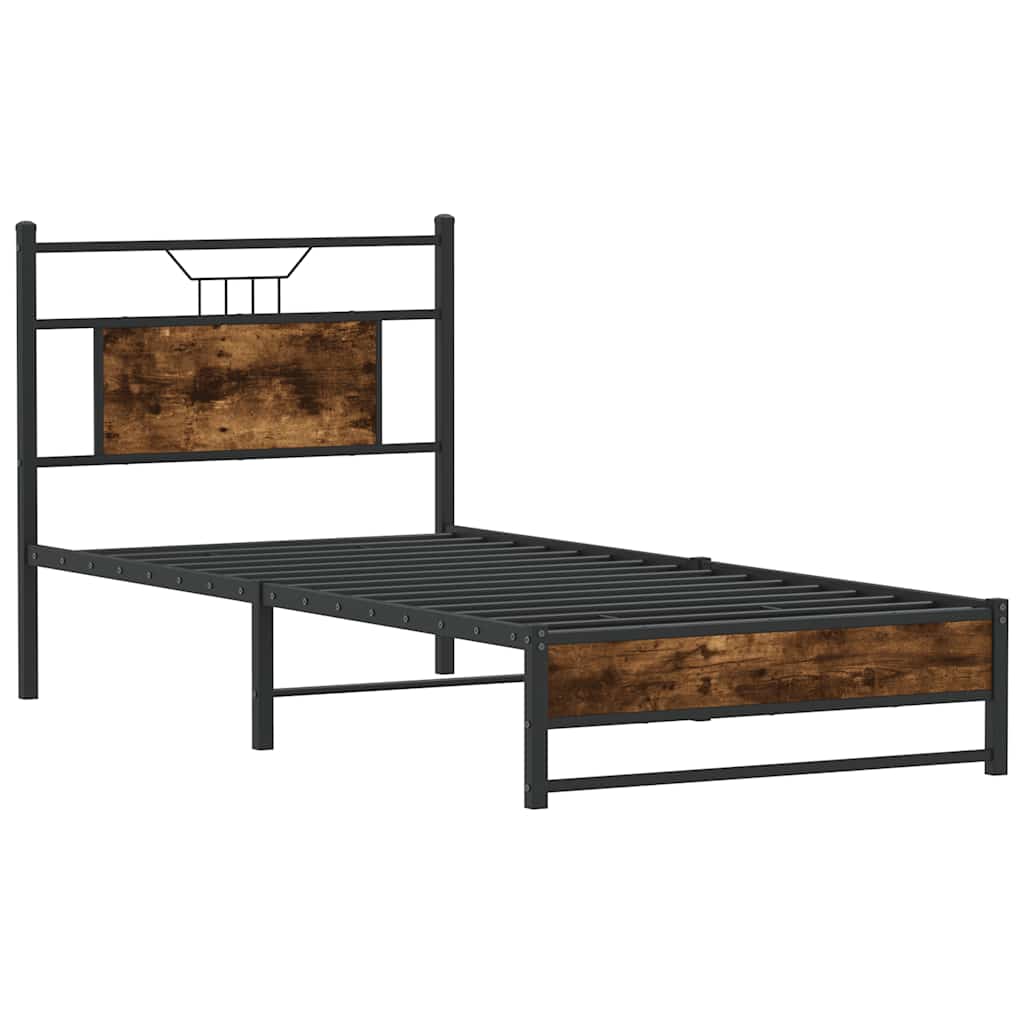 Bedframe zonder matras hout gerookt eikenkleurig 80x200 cm is nu te koop bij PeponiXL, paradijselijk wonen!