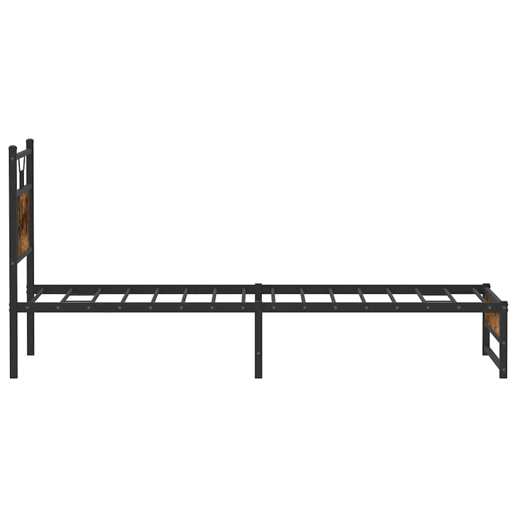 Bedframe zonder matras hout gerookt eikenkleurig 90x190 cm is nu te koop bij PeponiXL, paradijselijk wonen!