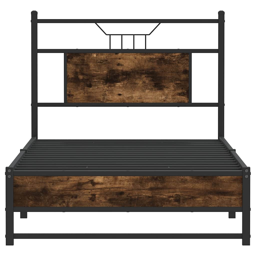 Bedframe zonder matras hout gerookt eikenkleurig 90x200 cm is nu te koop bij PeponiXL, paradijselijk wonen!