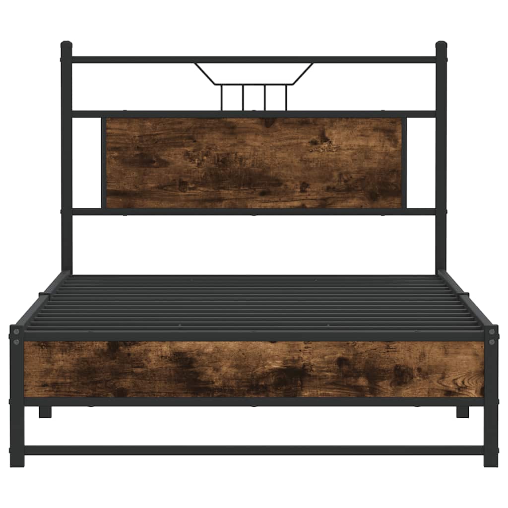 Bedframe zonder matras spaanplaat gerookt eikenkleurig is nu te koop bij PeponiXL, paradijselijk wonen!