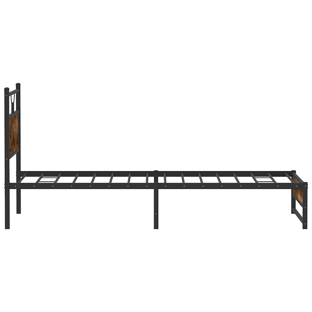 Bedframe zonder matras spaanplaat gerookt eikenkleurig is nu te koop bij PeponiXL, paradijselijk wonen!