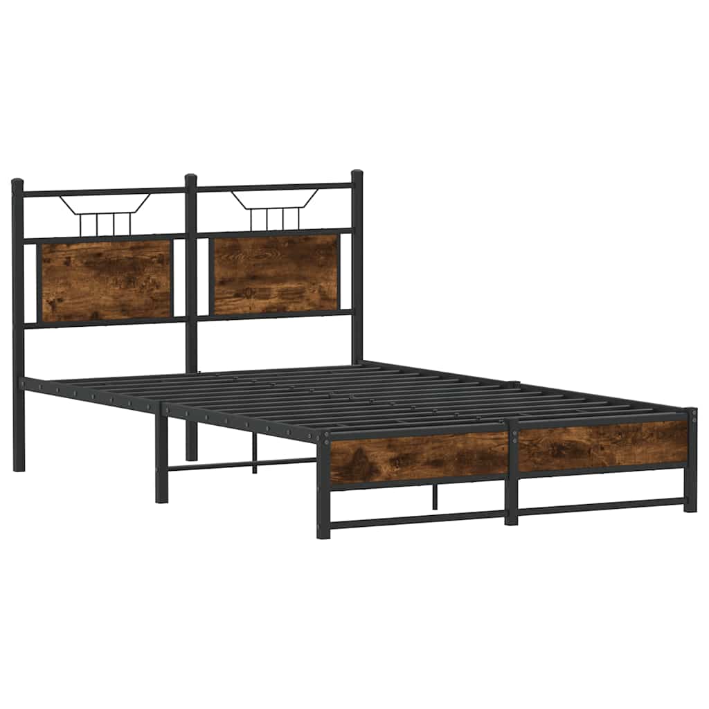 Bedframe zonder matras hout gerookt eikenkleurig 120x190 cm is nu te koop bij PeponiXL, paradijselijk wonen!