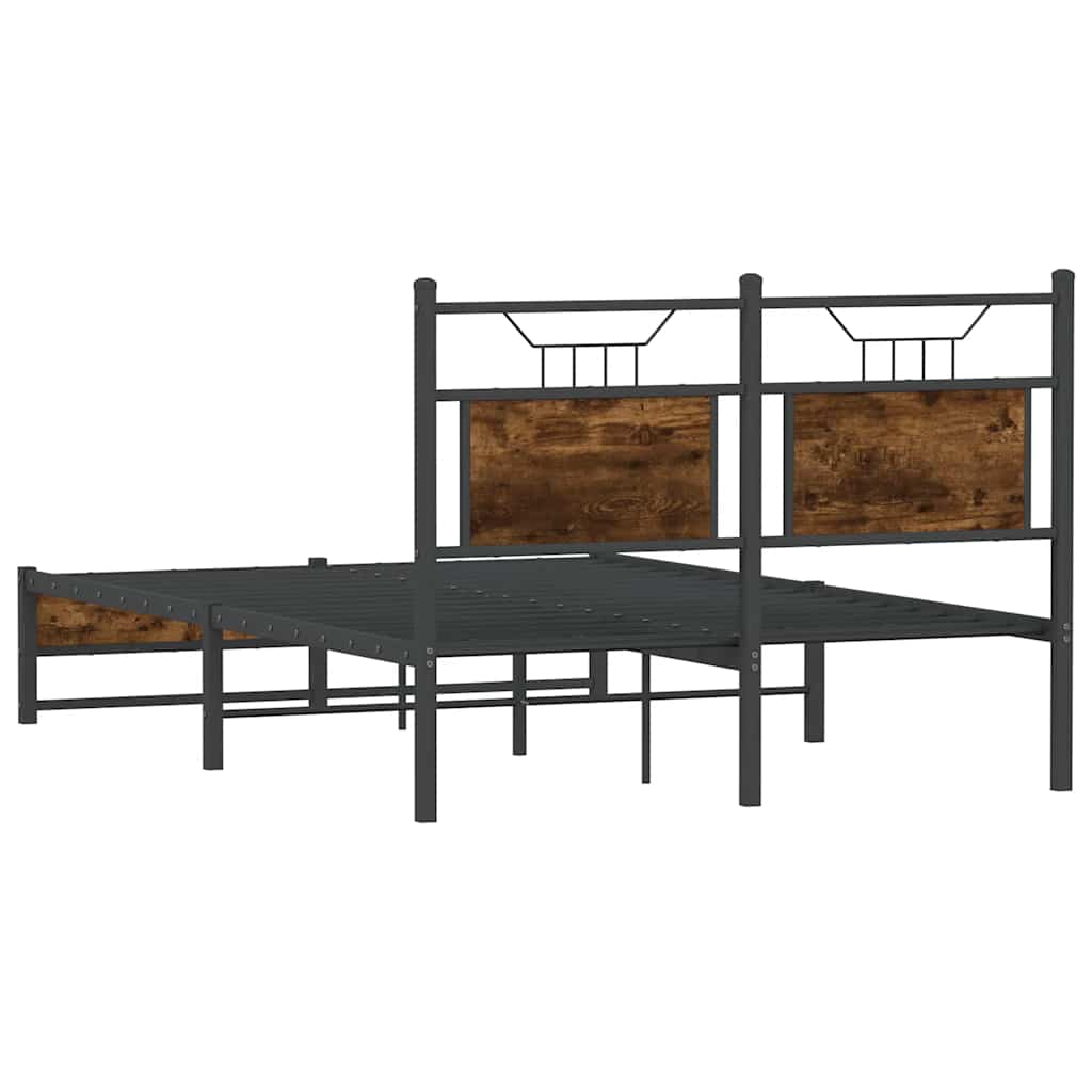 Bedframe zonder matras hout gerookt eikenkleurig 120x190 cm is nu te koop bij PeponiXL, paradijselijk wonen!
