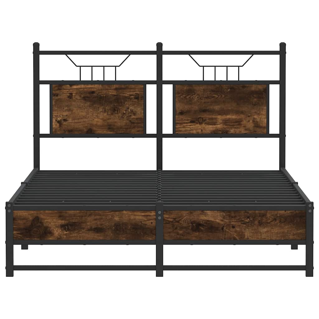 Bedframe zonder matras hout gerookt eikenkleurig 120x200 cm is nu te koop bij PeponiXL, paradijselijk wonen!