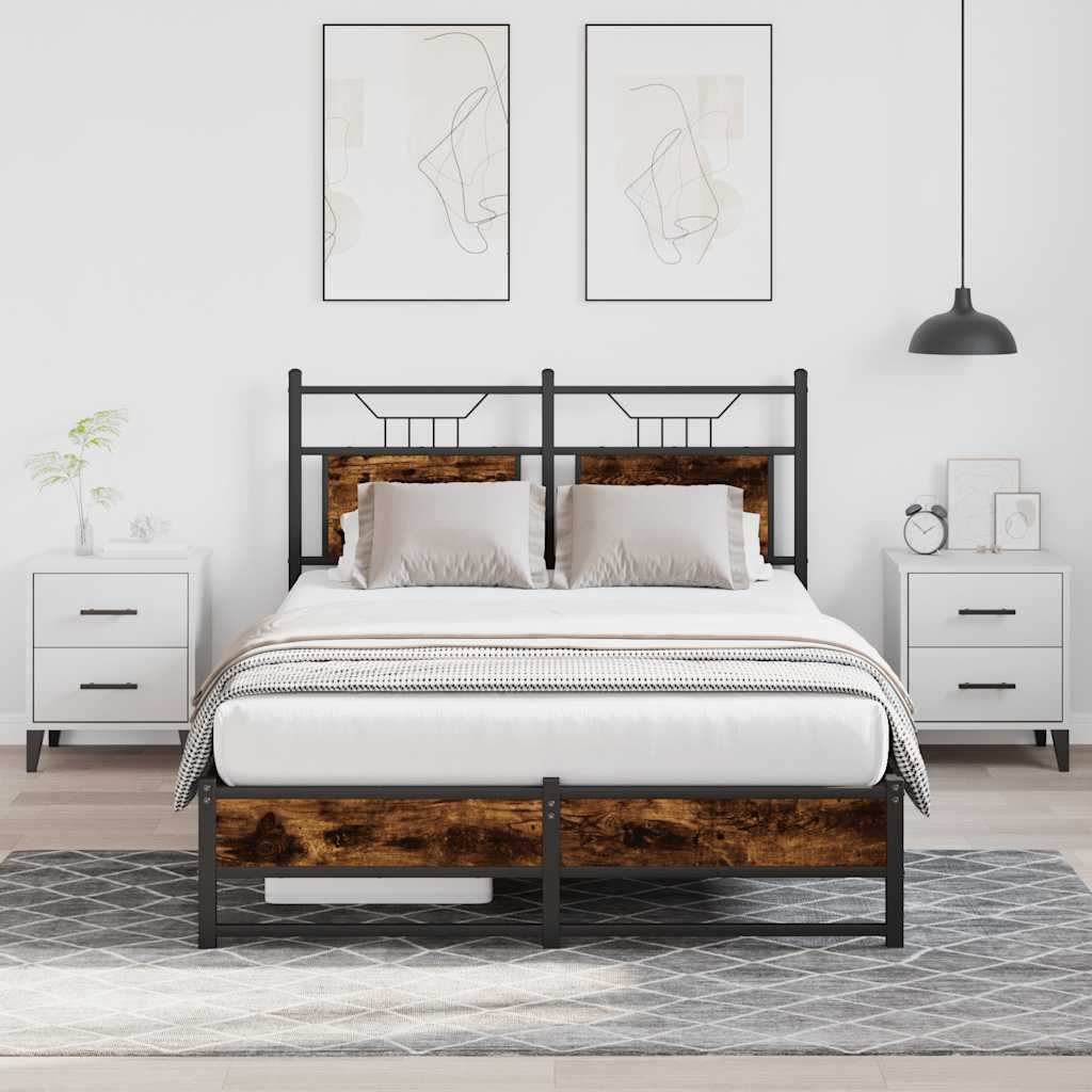 Bedframe zonder matras hout gerookt eikenkleurig 120x200 cm is nu te koop bij PeponiXL, paradijselijk wonen!