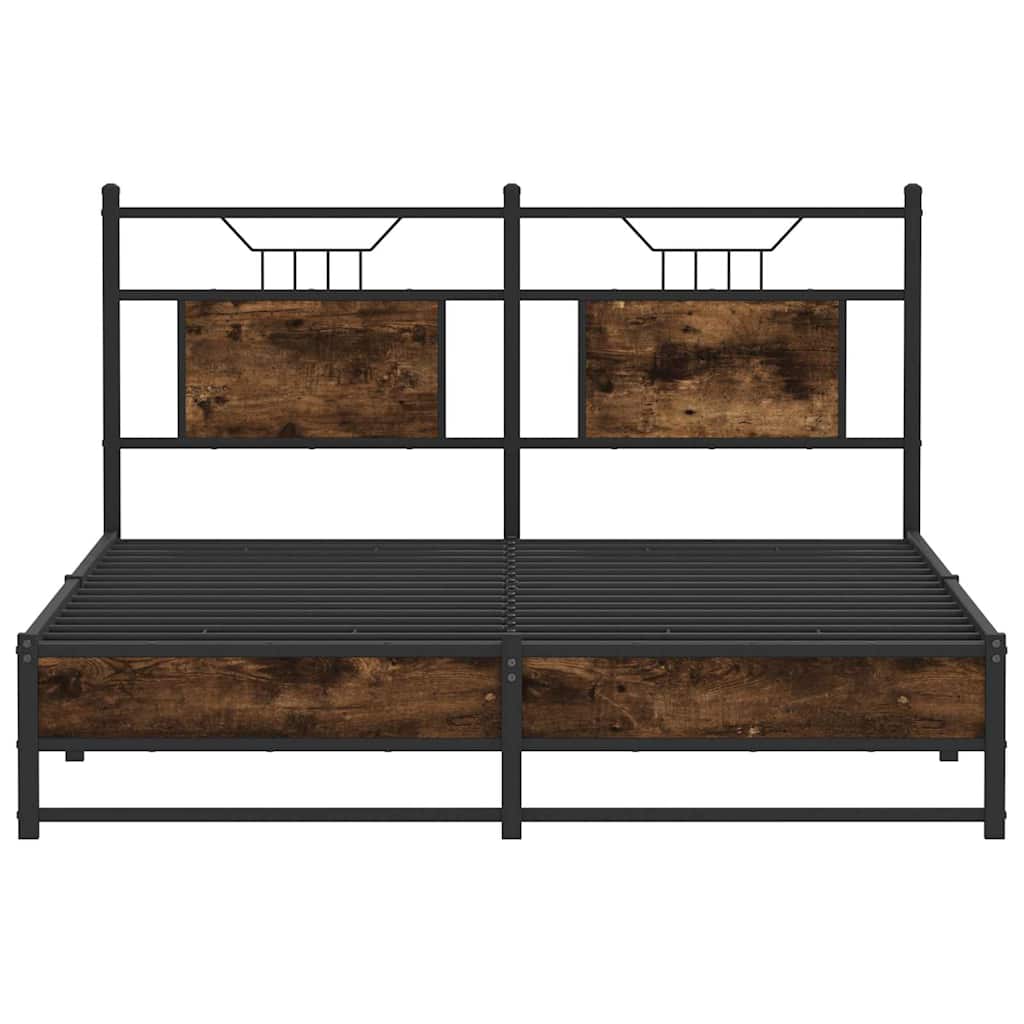 Bedframe zonder matras hout gerookt eikenkleurig 137x190 cm is nu te koop bij PeponiXL, paradijselijk wonen!