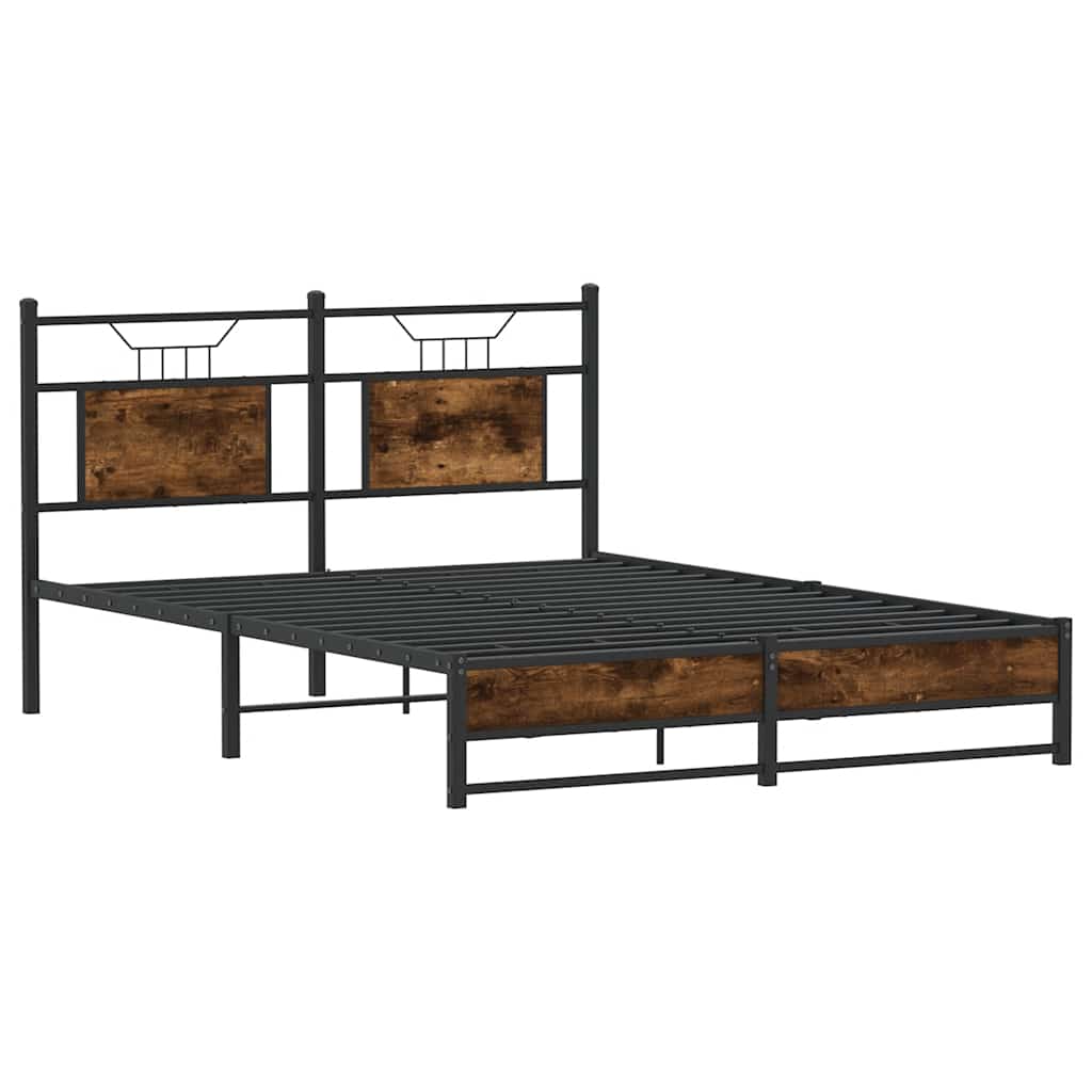 Bedframe zonder matras hout gerookt eikenkleurig 140x200 cm is nu te koop bij PeponiXL, paradijselijk wonen!