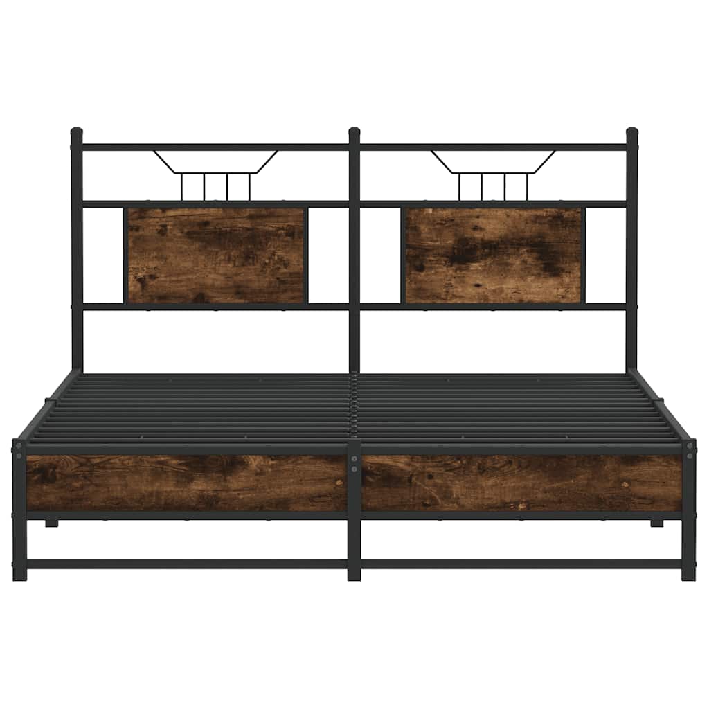 Bedframe zonder matras hout gerookt eikenkleurig 140x200 cm is nu te koop bij PeponiXL, paradijselijk wonen!
