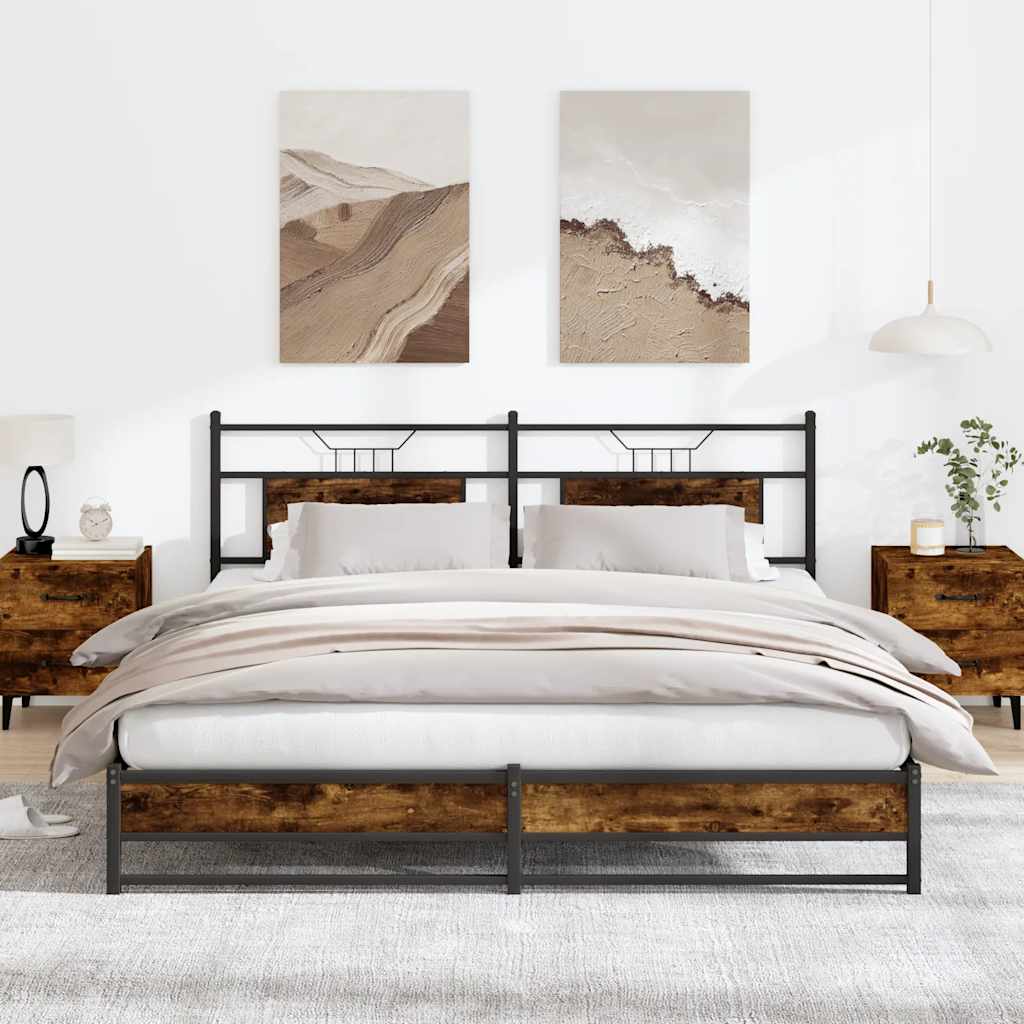 Bedframe zonder matras hout gerookt eikenkleurig 160x200 cm is nu te koop bij PeponiXL, paradijselijk wonen!