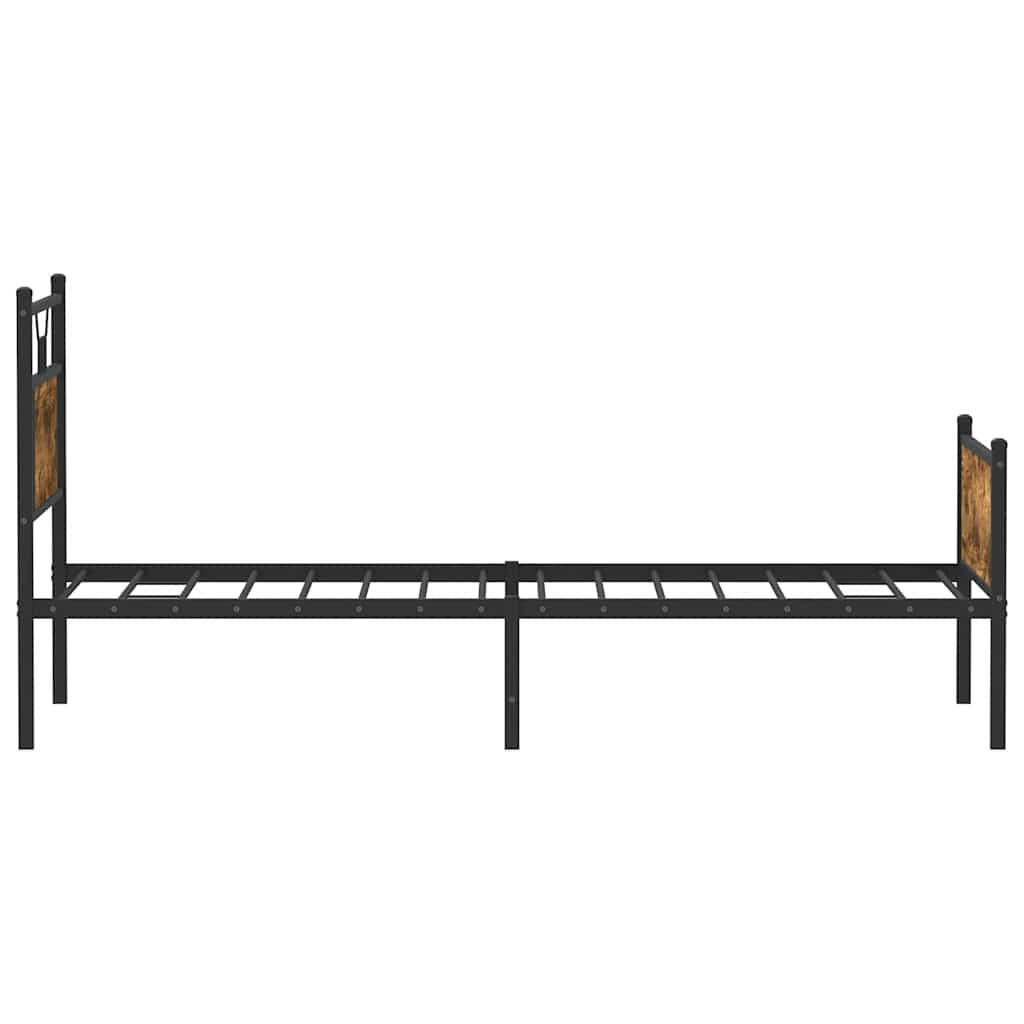 Bedframe zonder matras hout gerookt eikenkleurig 75x190 cm is nu te koop bij PeponiXL, paradijselijk wonen!