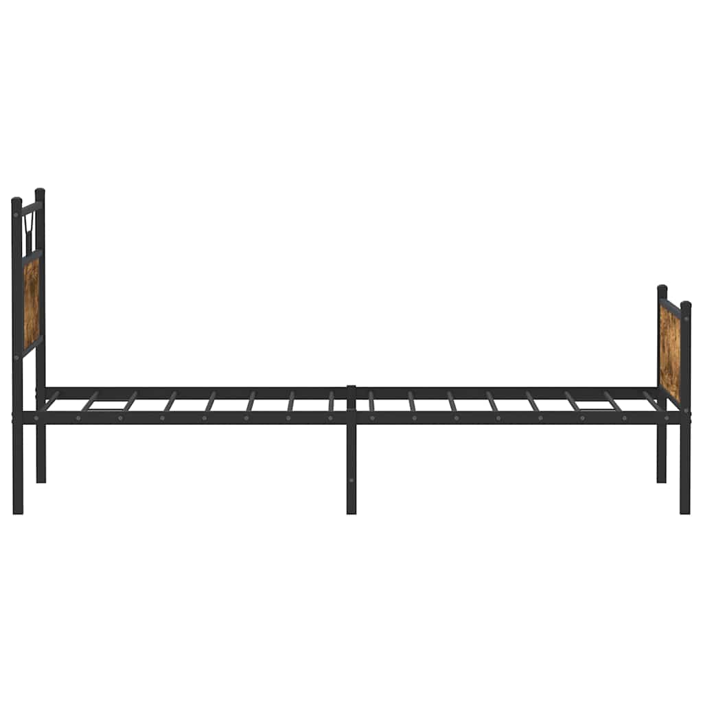 Bedframe zonder matras hout gerookt eikenkleurig 90x190 cm is nu te koop bij PeponiXL, paradijselijk wonen!