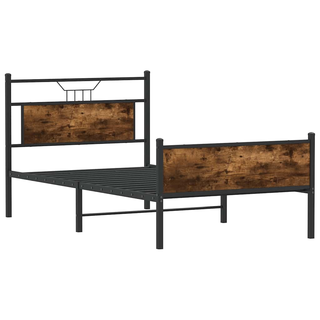 Bedframe zonder matras spaanplaat gerookt eikenkleurig is nu te koop bij PeponiXL, paradijselijk wonen!
