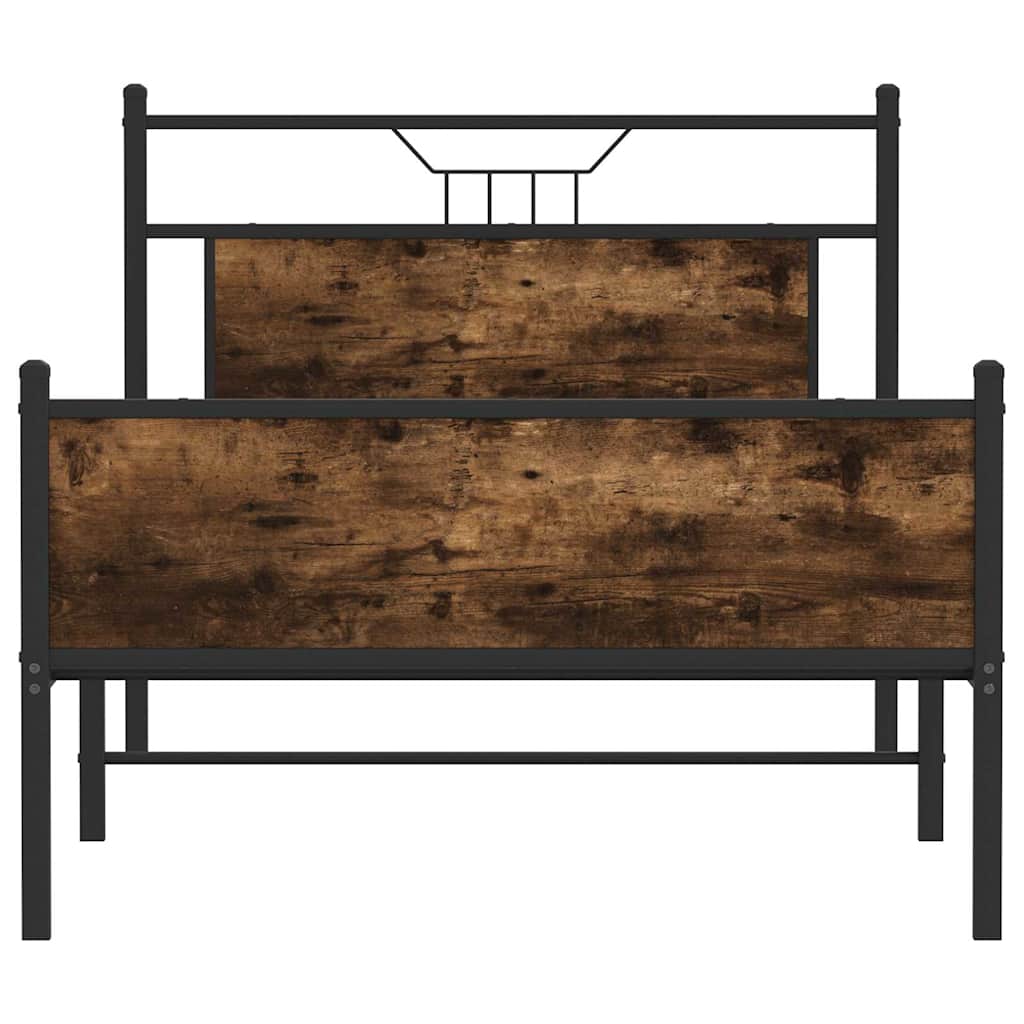 Bedframe zonder matras spaanplaat gerookt eikenkleurig is nu te koop bij PeponiXL, paradijselijk wonen!