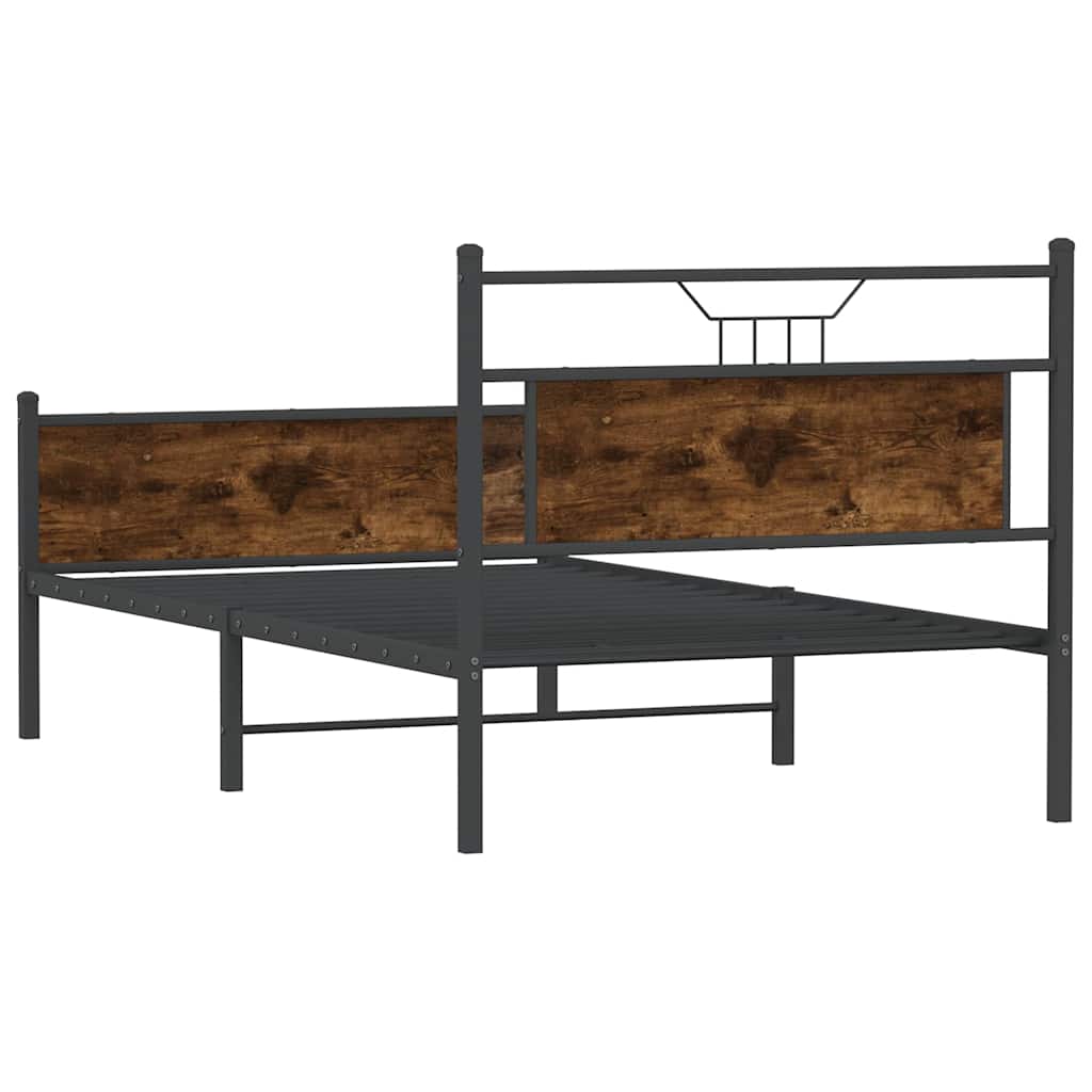 Bedframe zonder matras spaanplaat gerookt eikenkleurig is nu te koop bij PeponiXL, paradijselijk wonen!