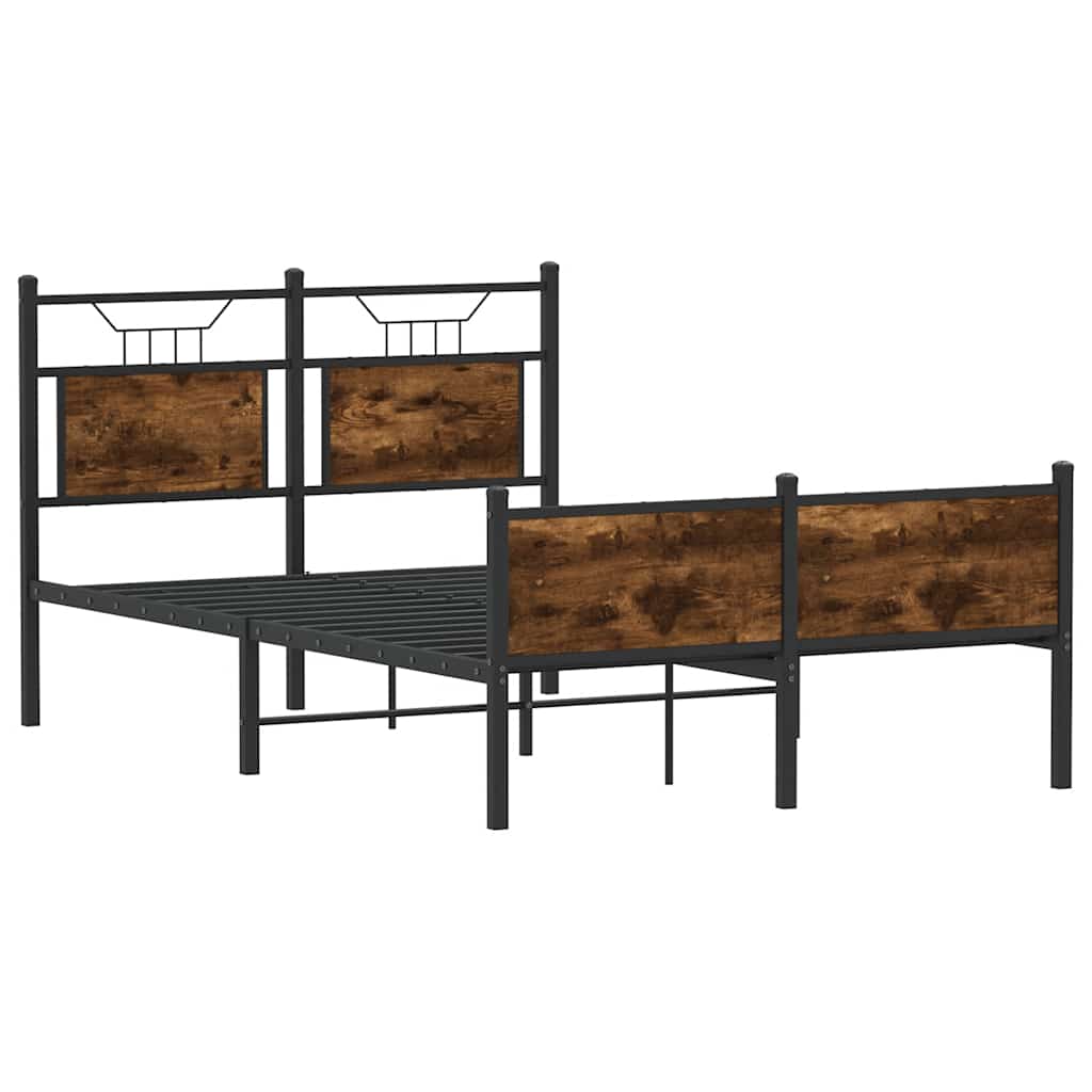 Bedframe zonder matras hout gerookt eikenkleurig 120x190 cm is nu te koop bij PeponiXL, paradijselijk wonen!