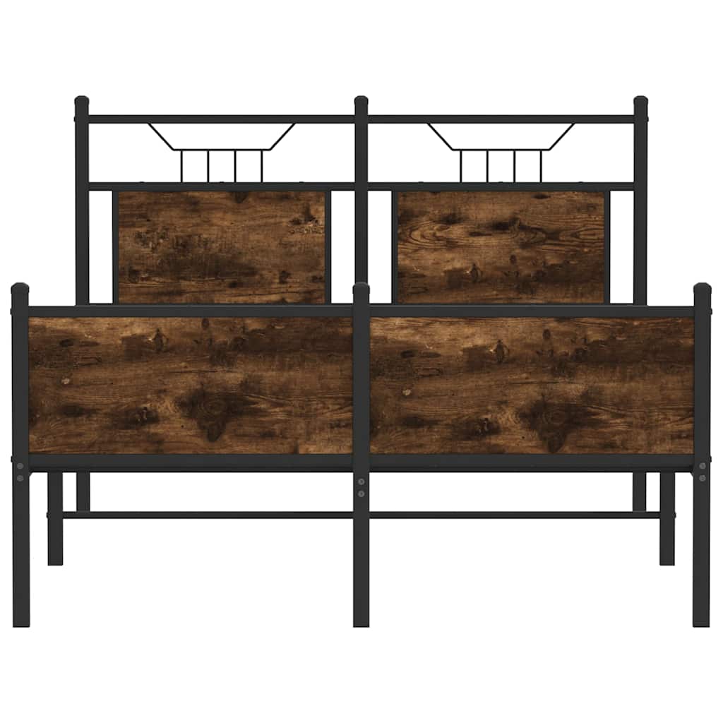 Bedframe zonder matras hout gerookt eikenkleurig 120x190 cm is nu te koop bij PeponiXL, paradijselijk wonen!