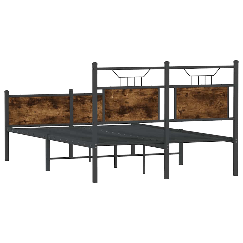 Bedframe zonder matras hout gerookt eikenkleurig 120x190 cm is nu te koop bij PeponiXL, paradijselijk wonen!