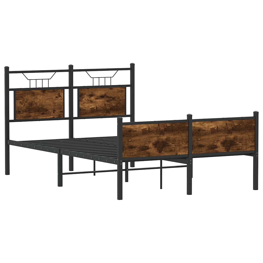 Bedframe zonder matras hout gerookt eikenkleurig 120x200 cm is nu te koop bij PeponiXL, paradijselijk wonen!