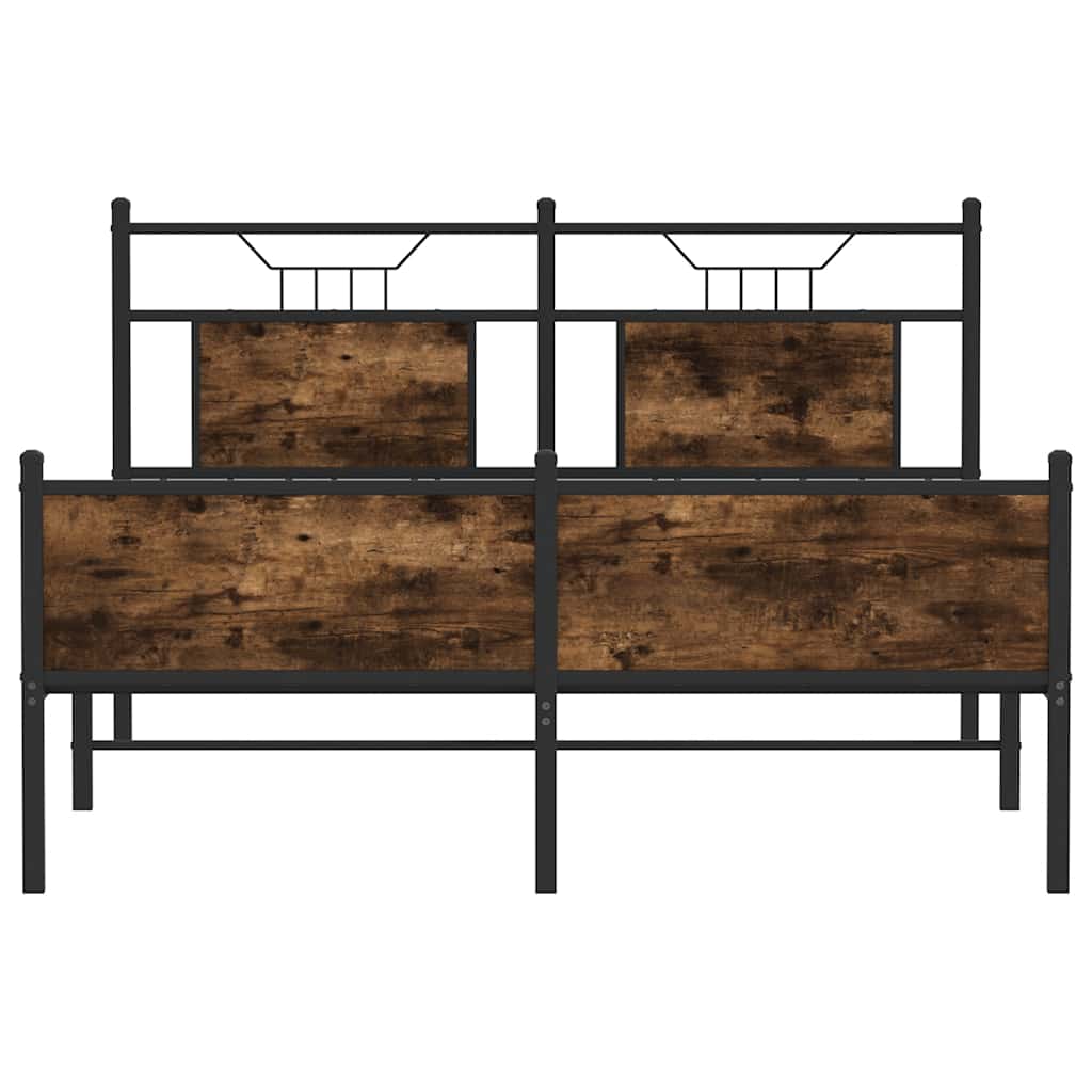 Bedframe zonder matras hout gerookt eikenkleurig 137x190 cm is nu te koop bij PeponiXL, paradijselijk wonen!