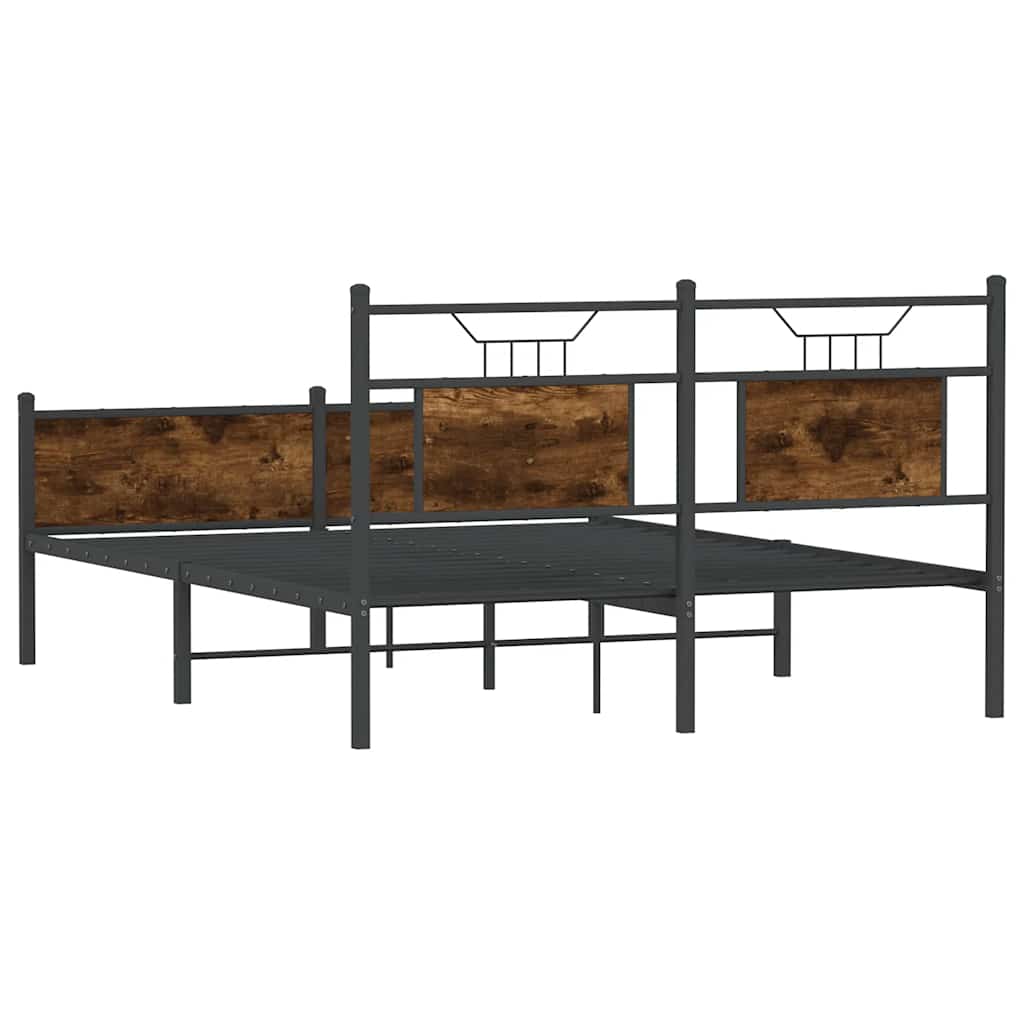 Bedframe zonder matras hout gerookt eikenkleurig 137x190 cm is nu te koop bij PeponiXL, paradijselijk wonen!
